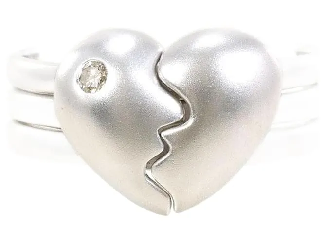 Autre Marque Anello 2 vie in oro bianco Au750 con diamanti Argento