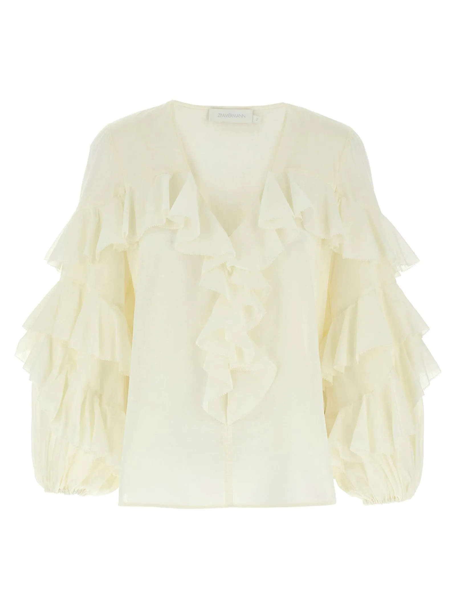 Acacia Ruffle Camicie Bianco