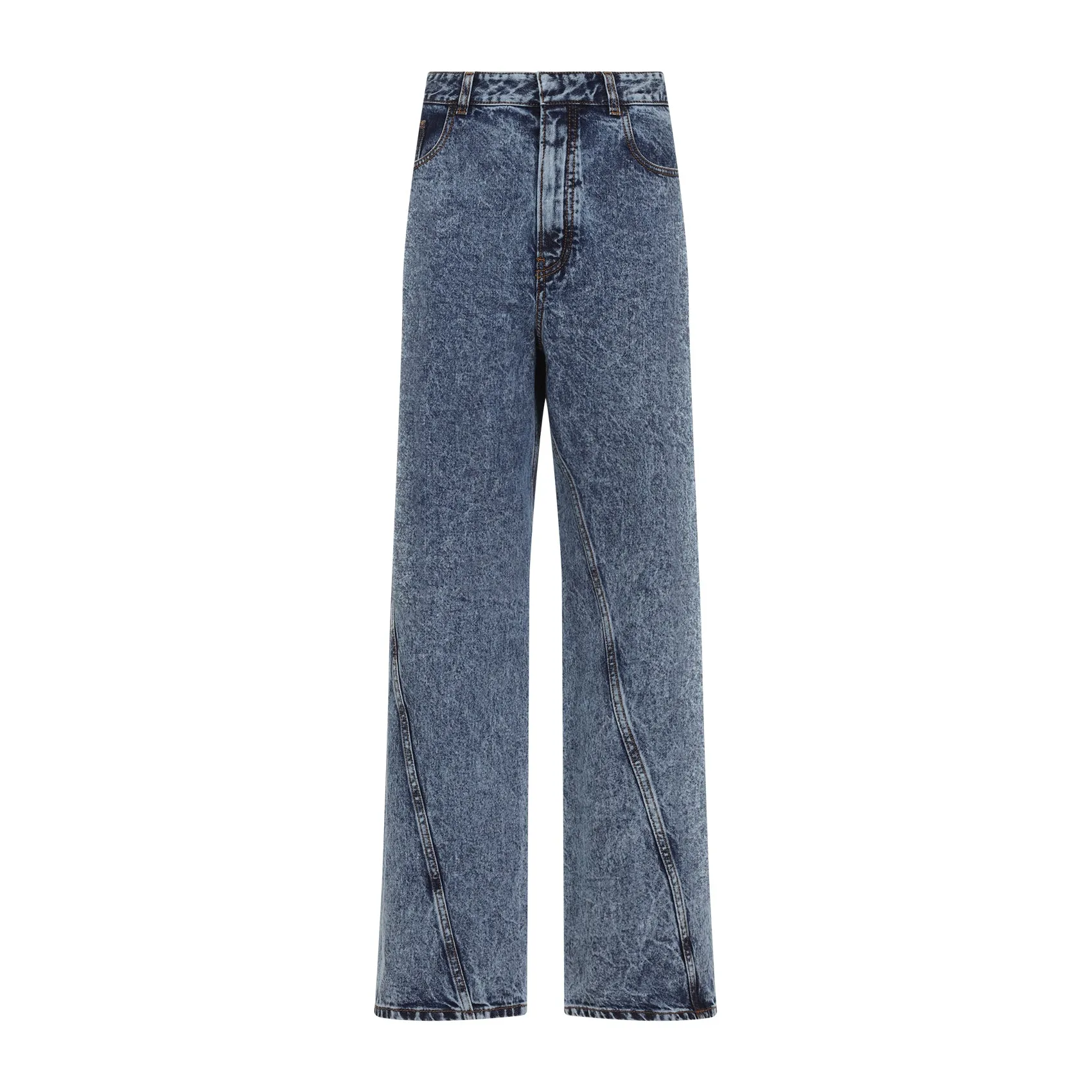 Blue Twisted Cotton Jeans