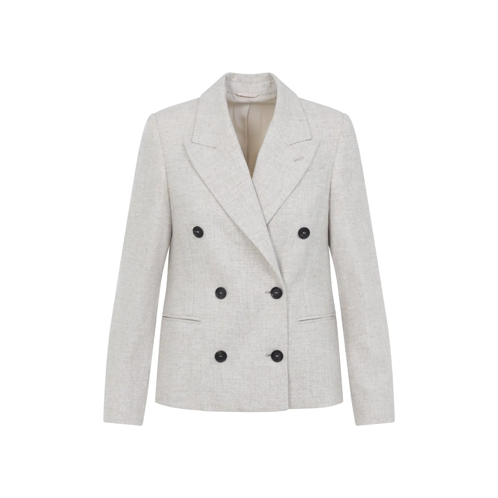 Beige Double Breasted Virgin Wool Jacket