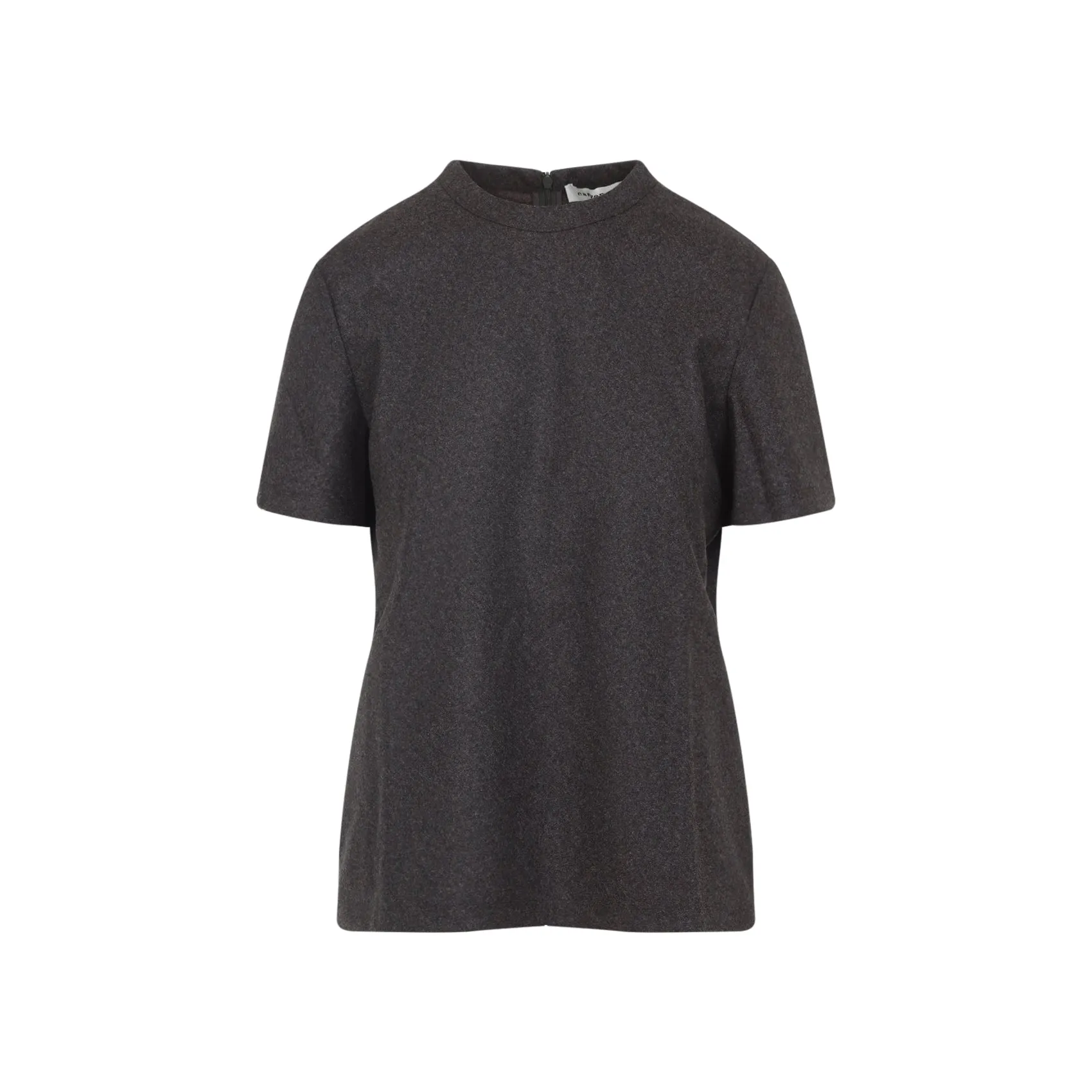 Brown Fitted Virgin Wool T-Shirt
