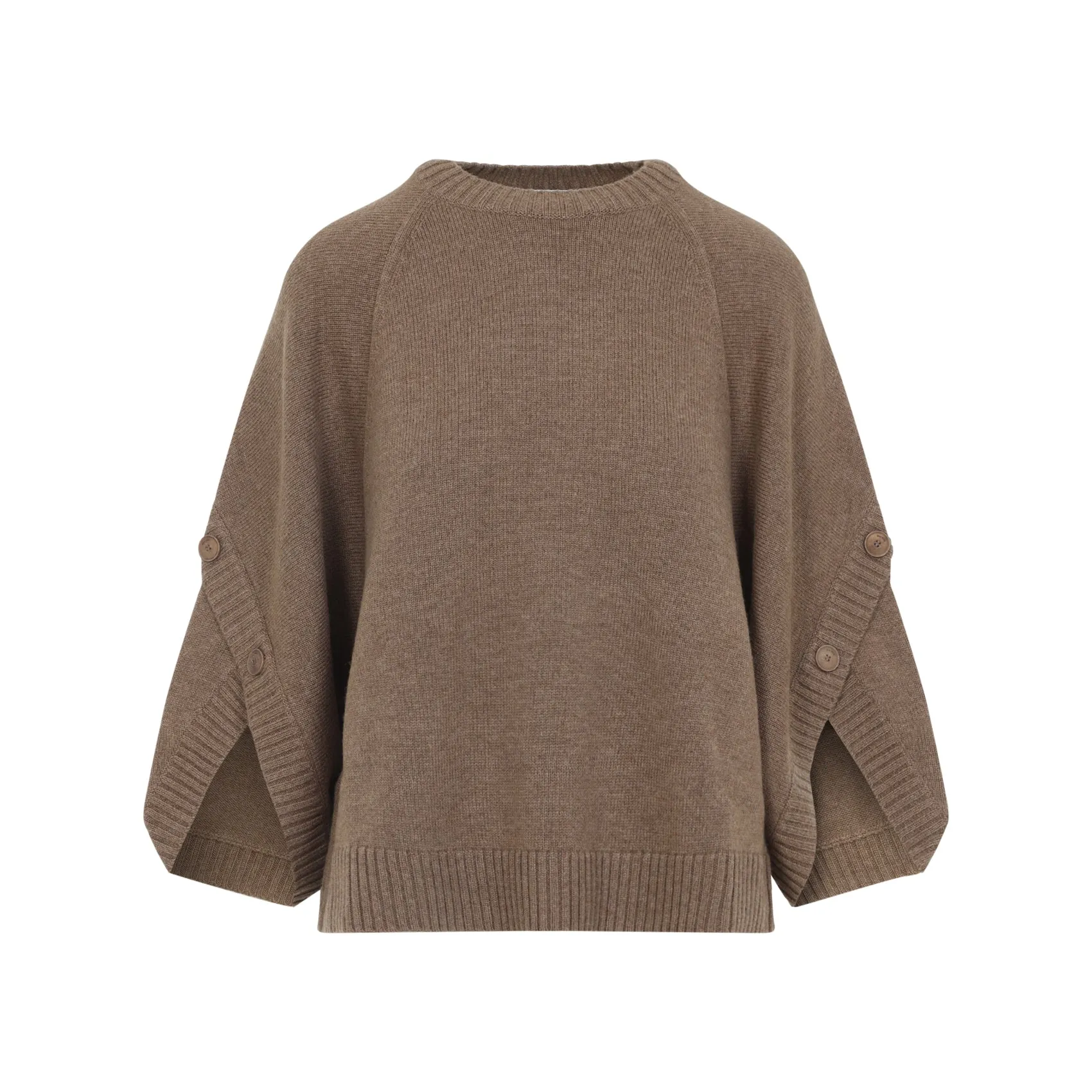Brown Virgin Wool Ampex Botton Sweater