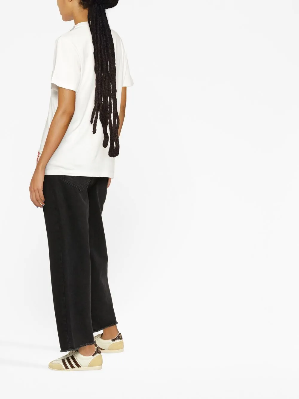 Blue Pinstripe Straight Leg Cotton Jeans