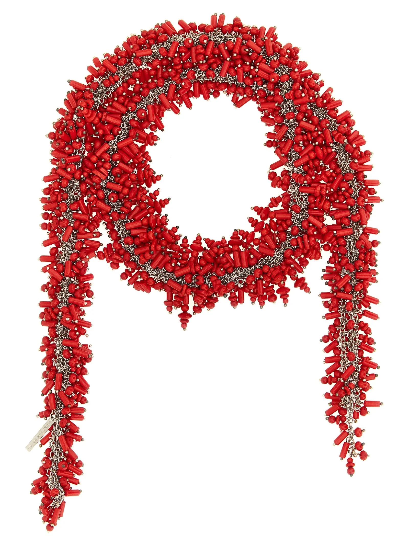 Embroidered Scarf Gioielli Rosso