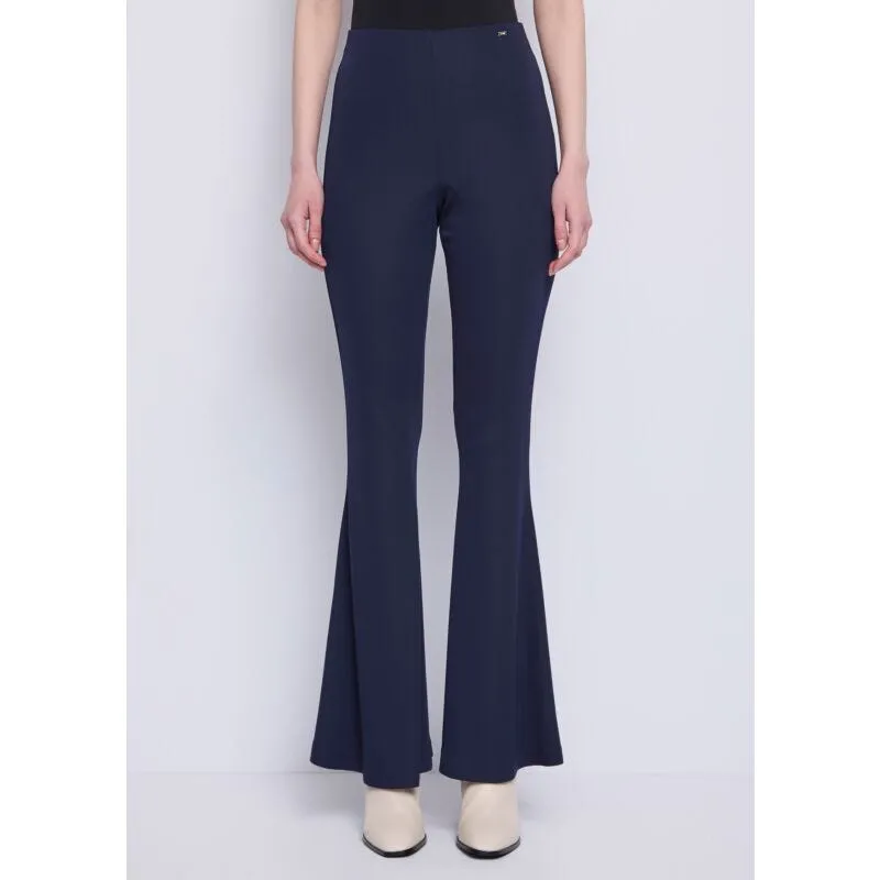 Pantaloni flare da donna in jersey crêpe