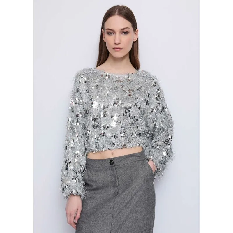 Blusa da donna con frange e paillettes