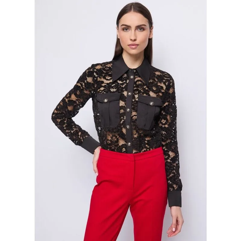 Camicia da donna in pizzo floreale