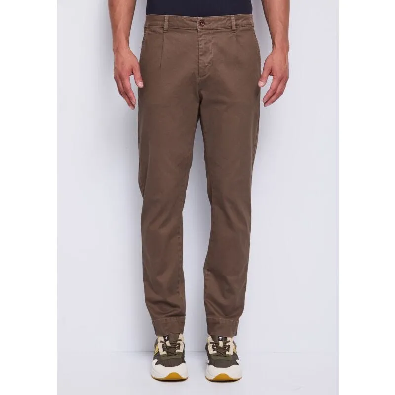 Pantaloni marroni in cotone stampato