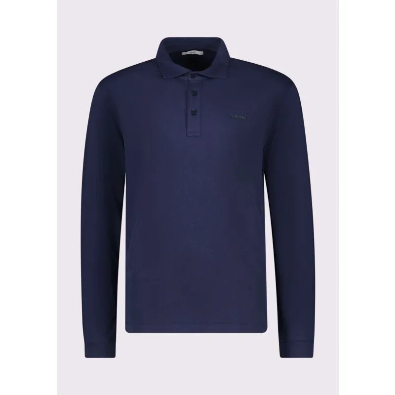 Polo blu in jersey di cotone