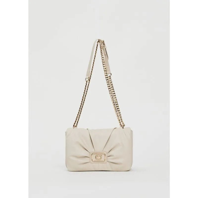 Borsa a spalla bianca in similpelle