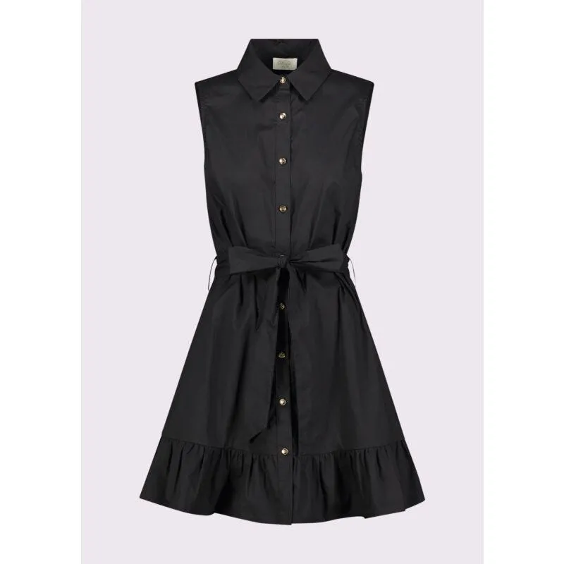 Abito nero da donna con cintura