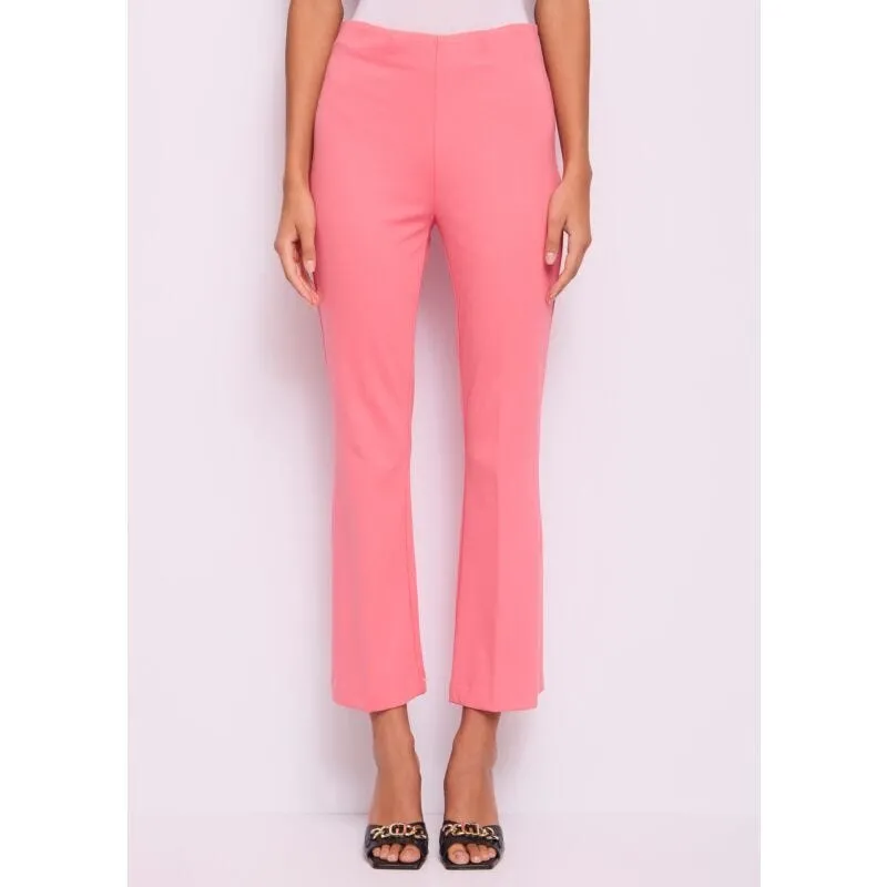 Pantaloni rosa da donna con piega