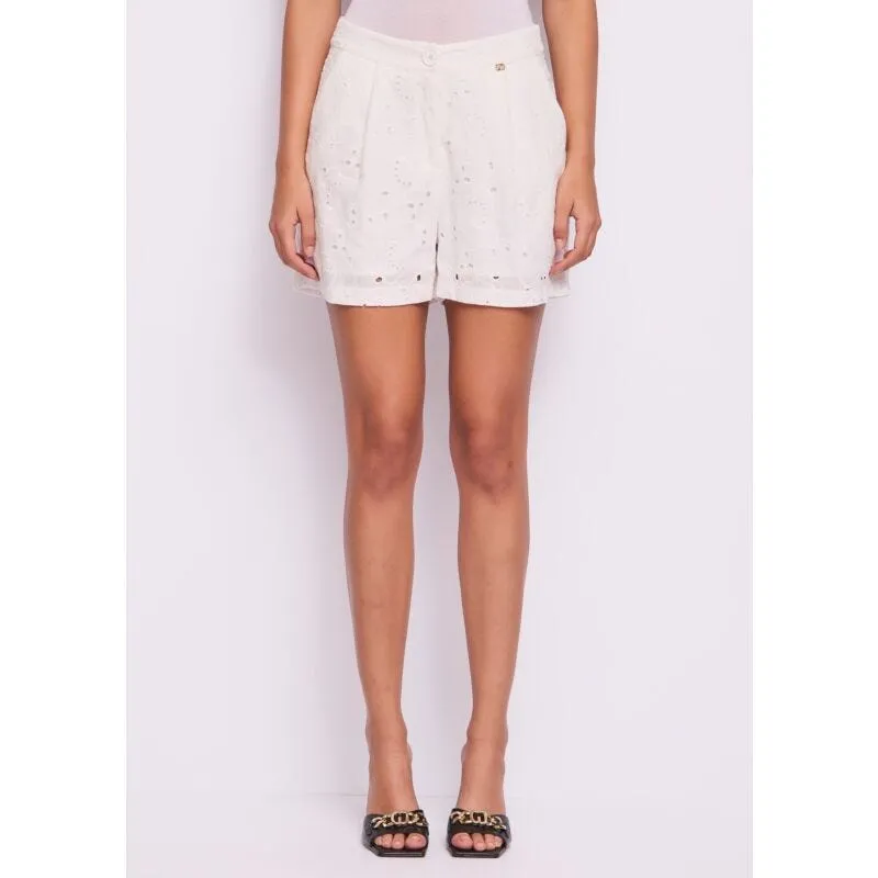 Shorts da donna bianco con pinces