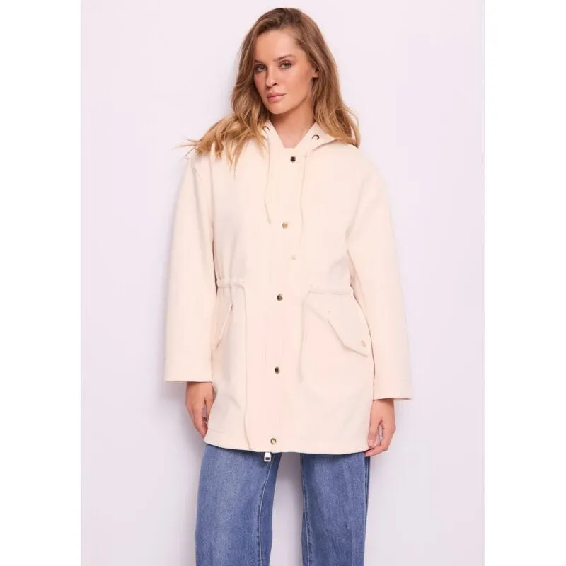 Parka donna bianco con cappuccio