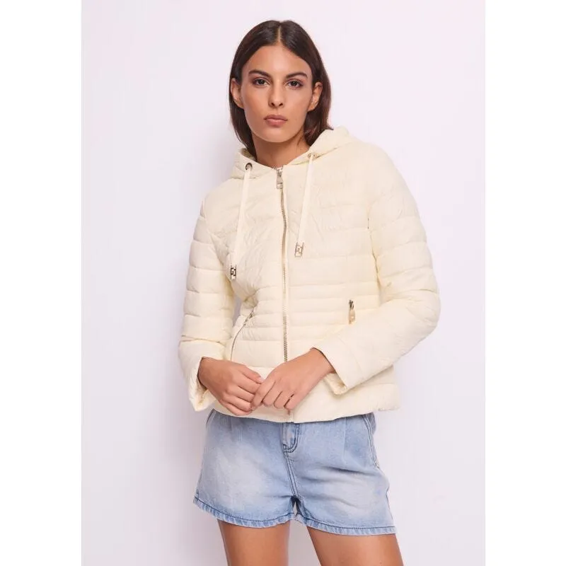 Piumino donna bianco con cappuccio