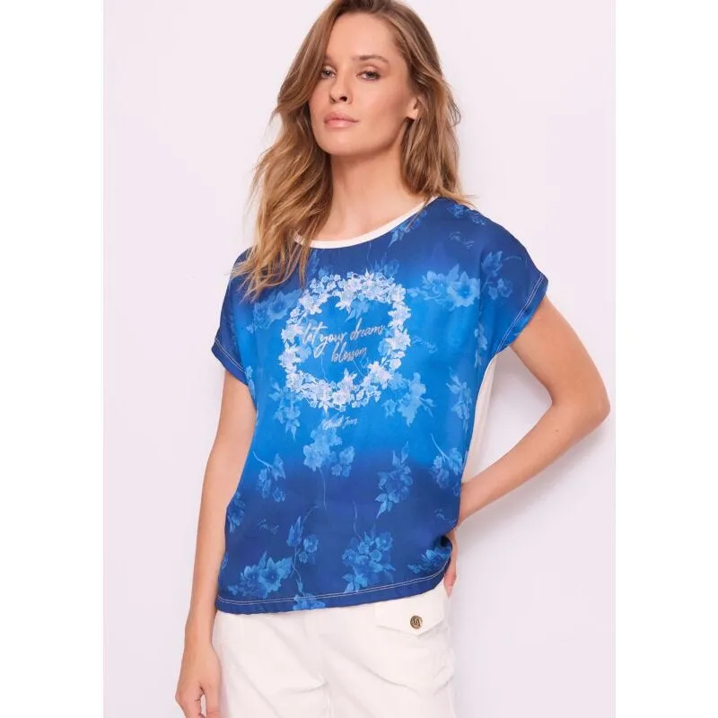 T-shirt donna bianca con strass