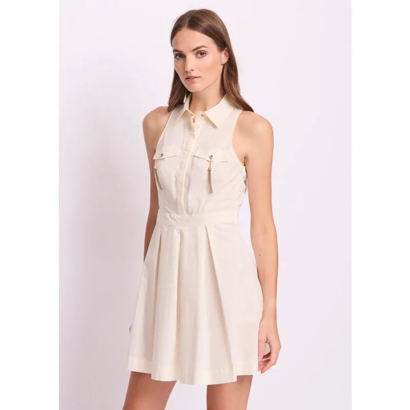 Abito da donna bianco con collo a camicia