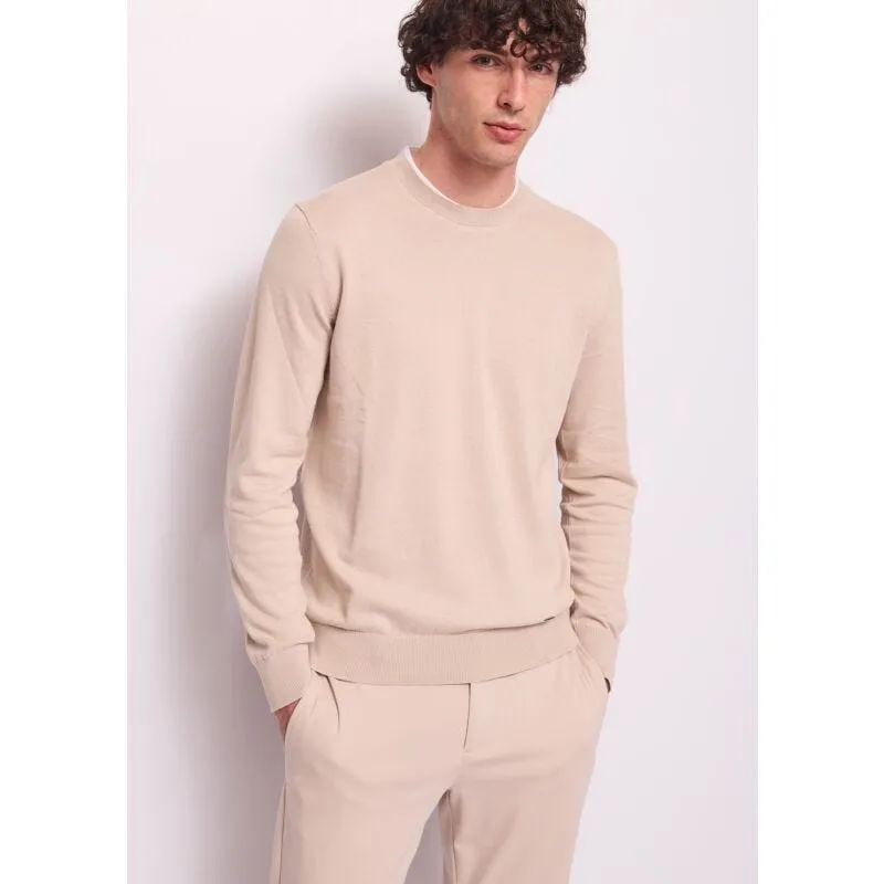 Maglia beige da uomo in cotone