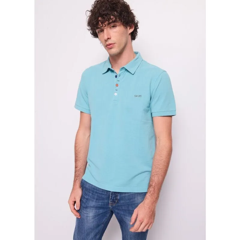 Polo azzurra da uomo in cotone