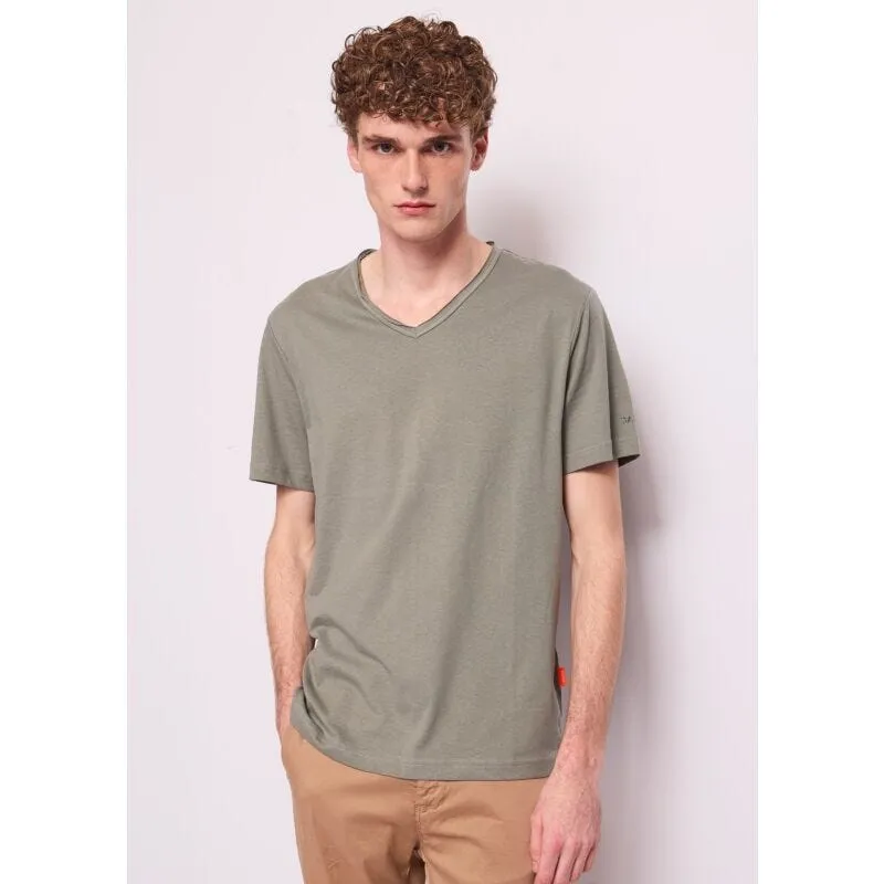 T-shirt verde da uomo in cotone
