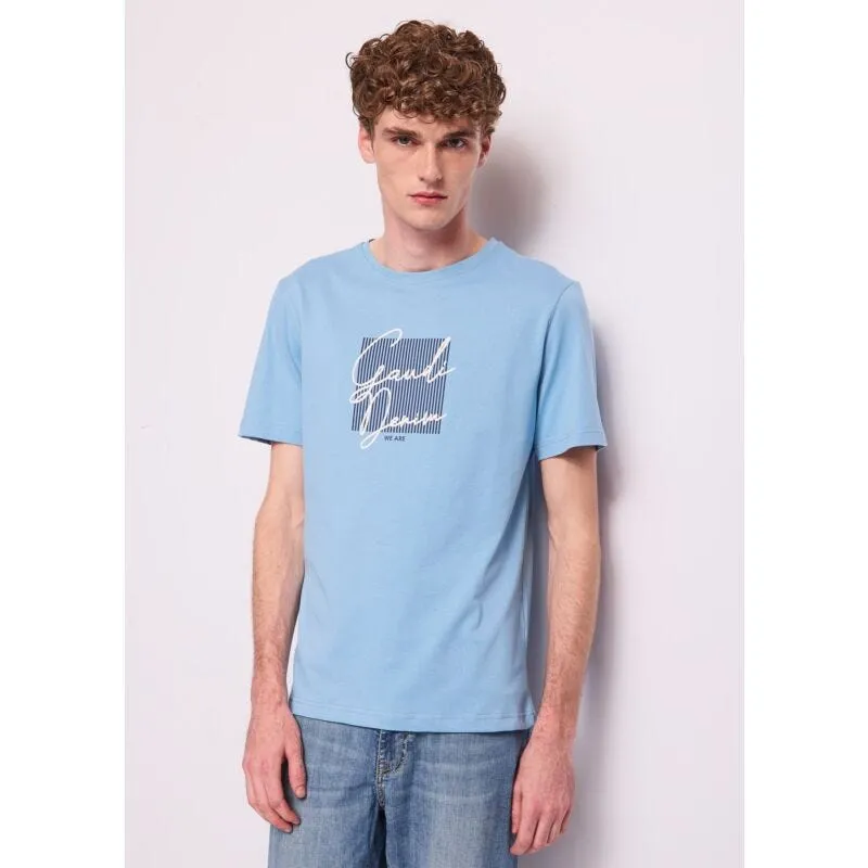 T-shirt blu da uomo in cotone