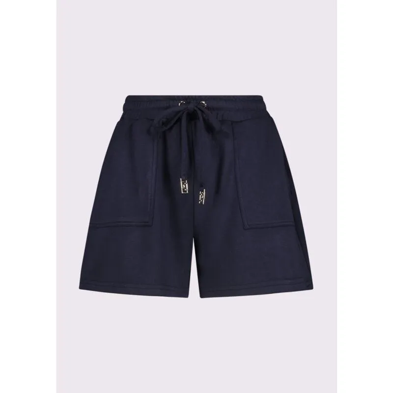 Shorts blu da donna con coulisse logata
