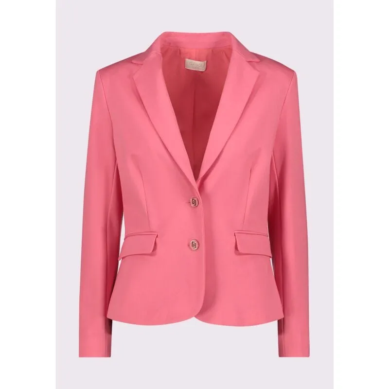 Blazer donna rosa con bottoni logati
