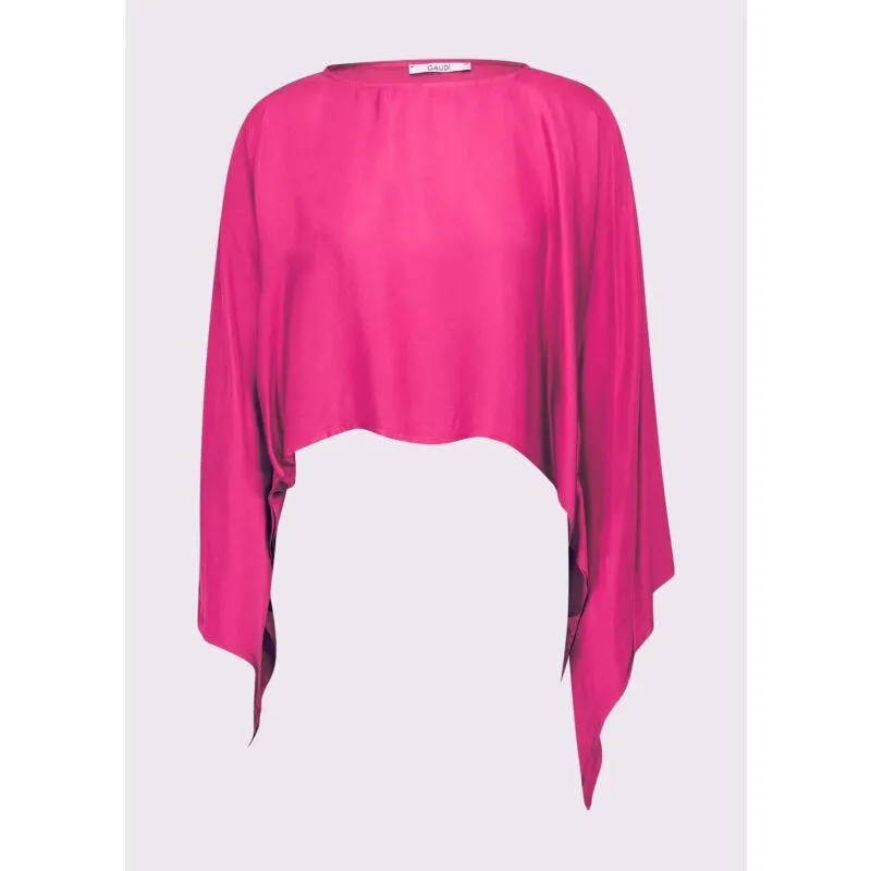 Cappa donna fucsia con maniche a kimono