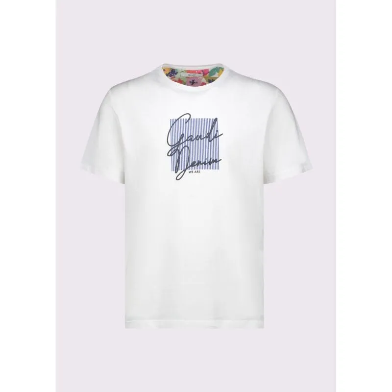 T-shirt bianca da uomo in cotone