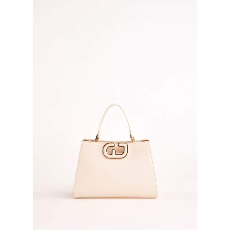 Borsa top handle bianca in similpelle