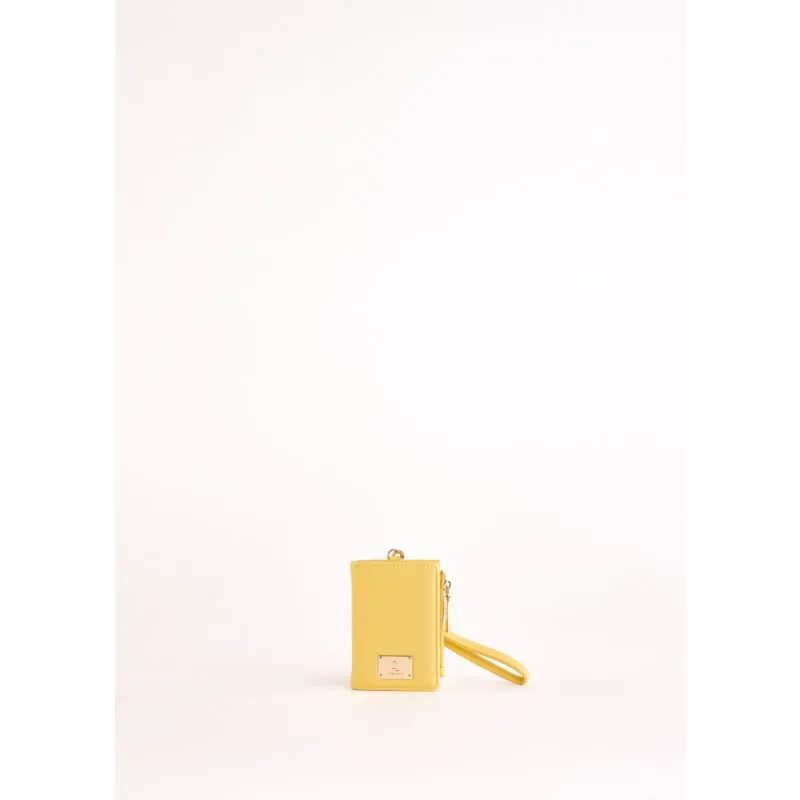 Portacarte giallo in similpelle