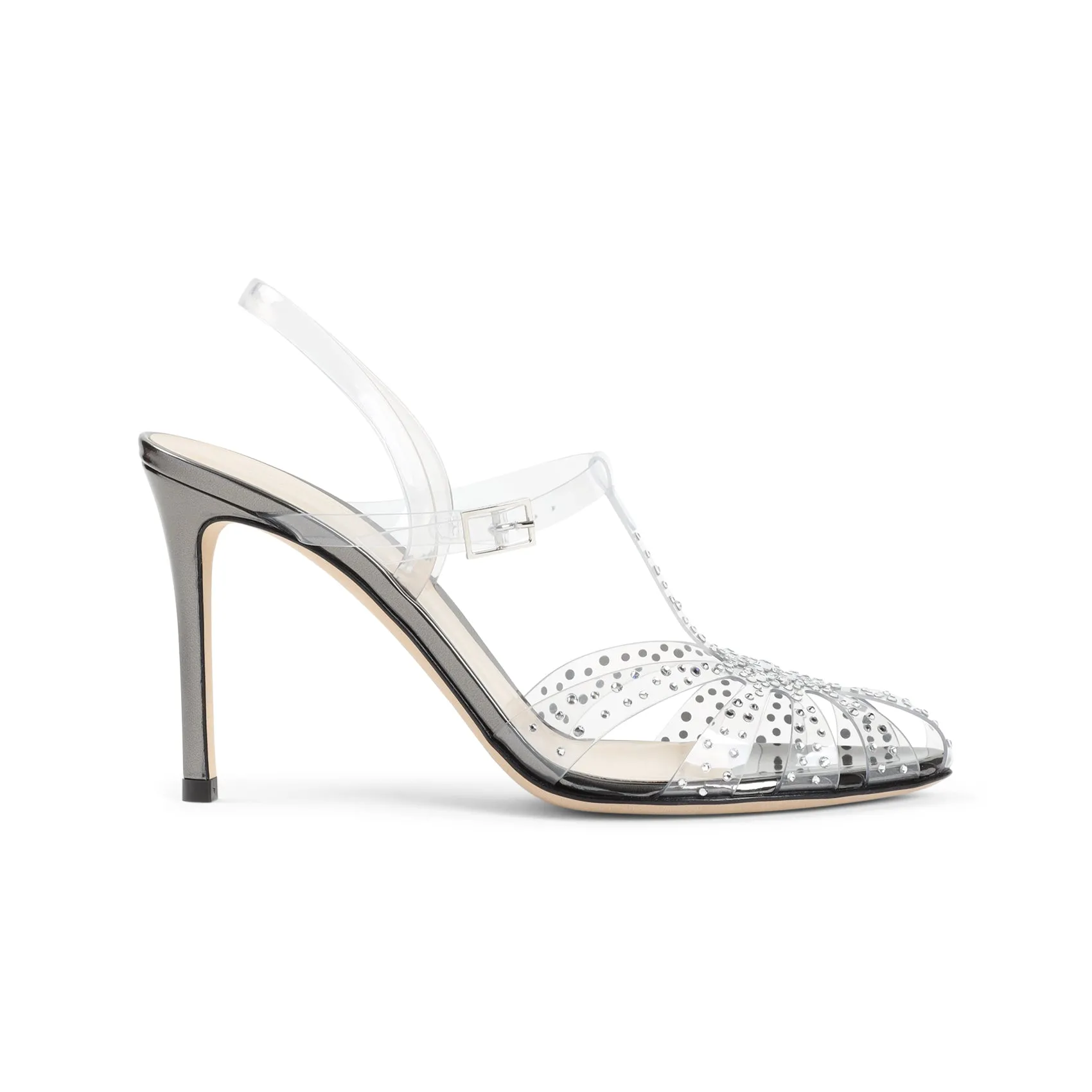Transparent Leather Decollete Pumps