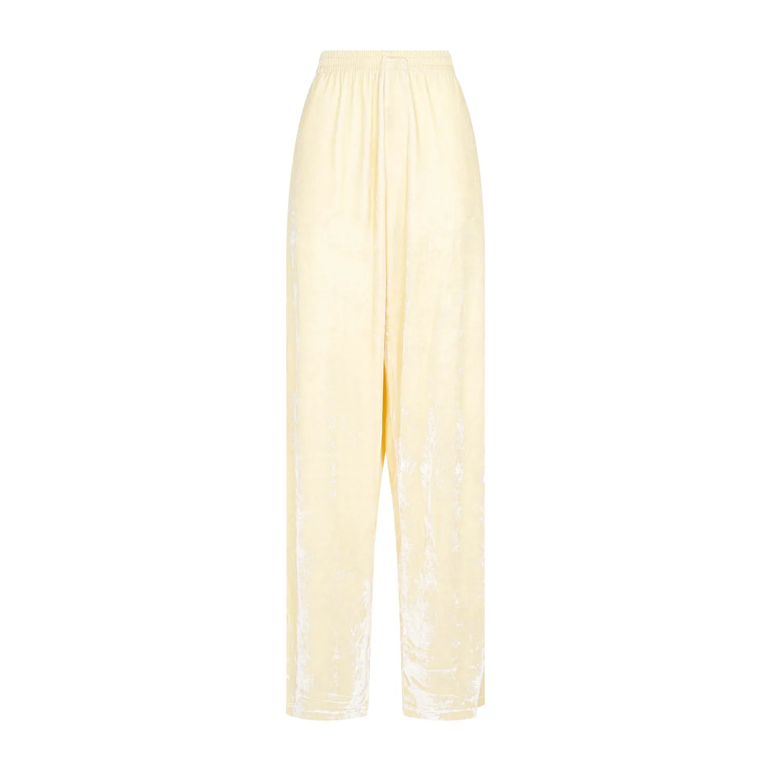 Cream Baggy Viscose Pants