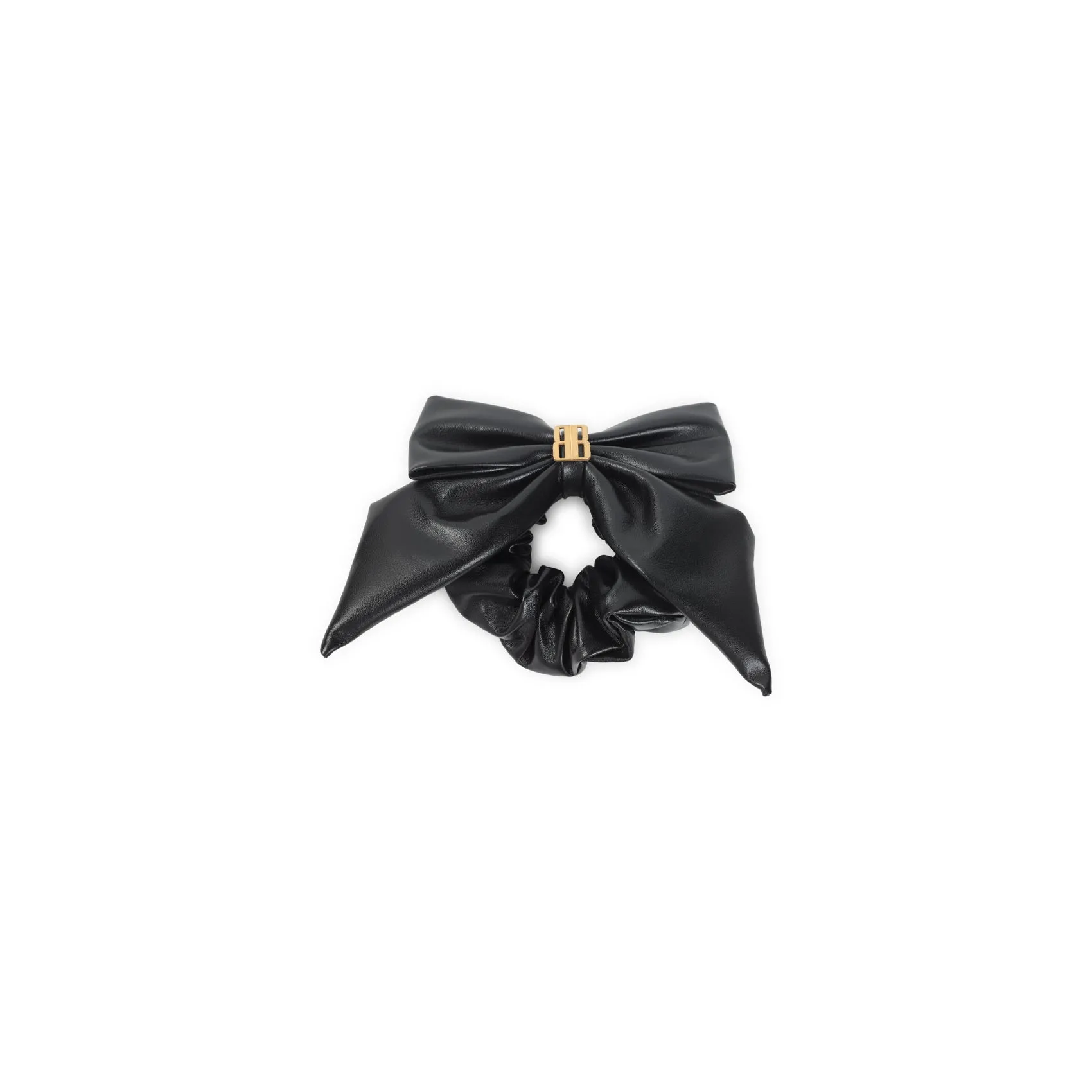 Black Calf Leather Clemence Xl Scrunchie