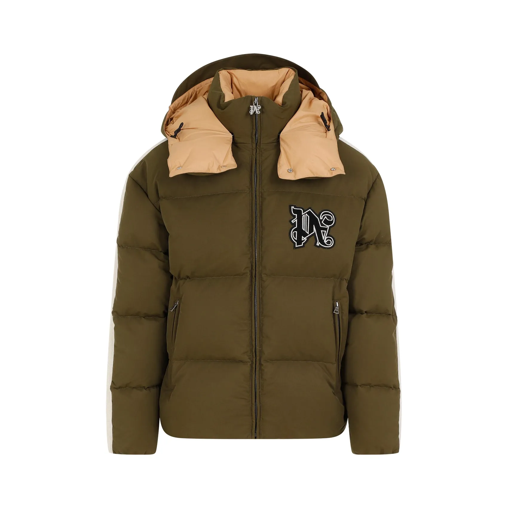 Military Green Cotton Monogram Track Down Jacket