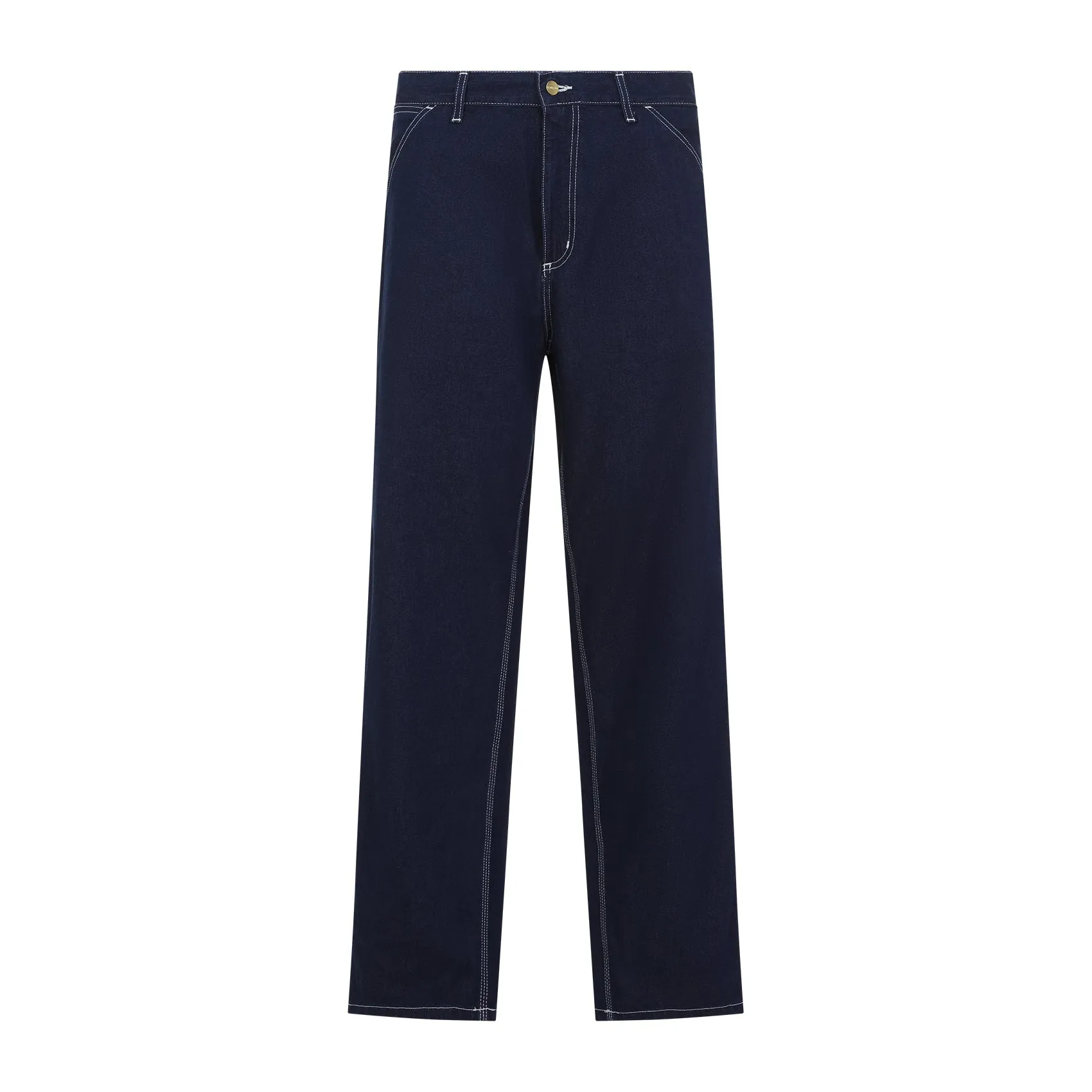Blue Simple Cotton Pants
