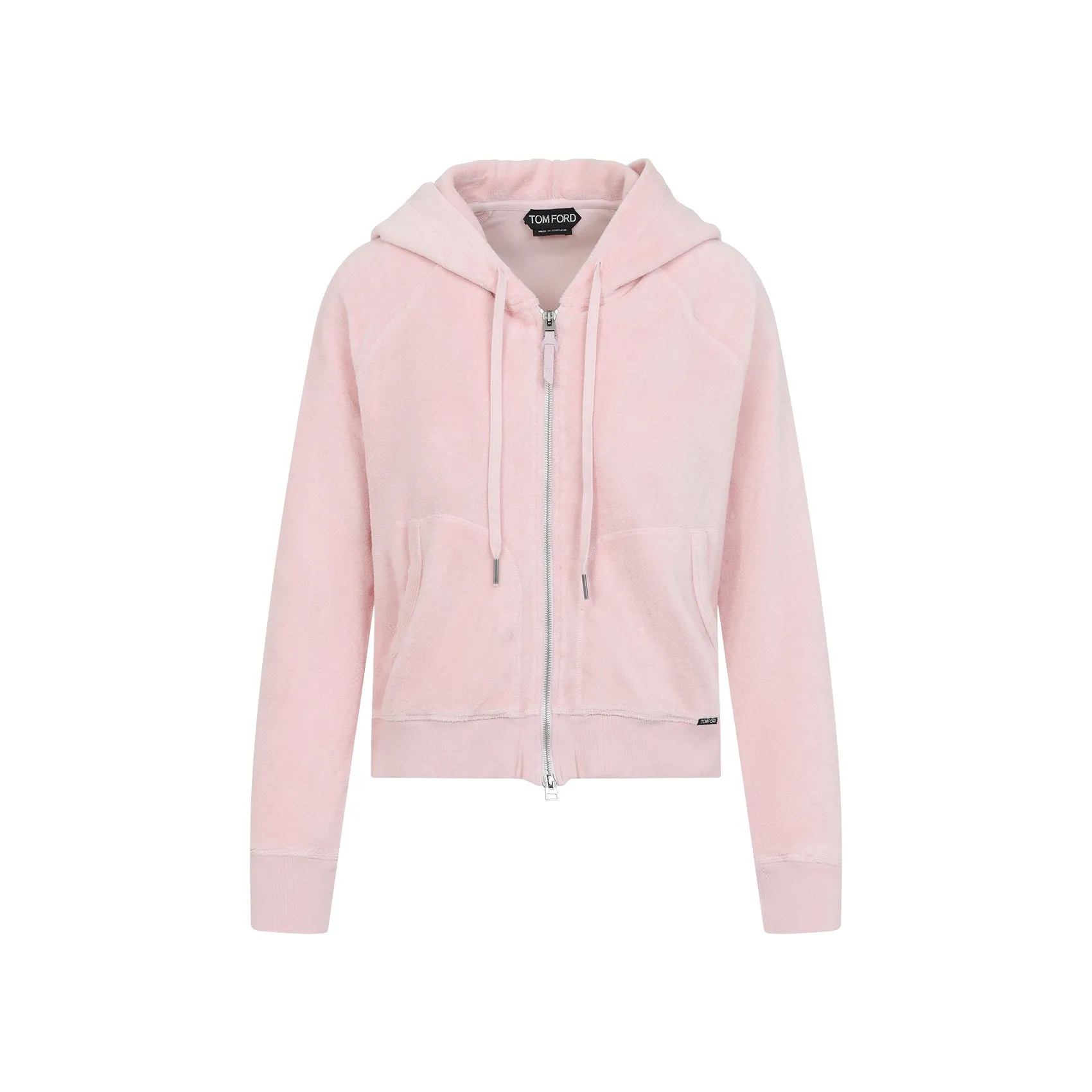 Pink Towelling Cotton Hoodie