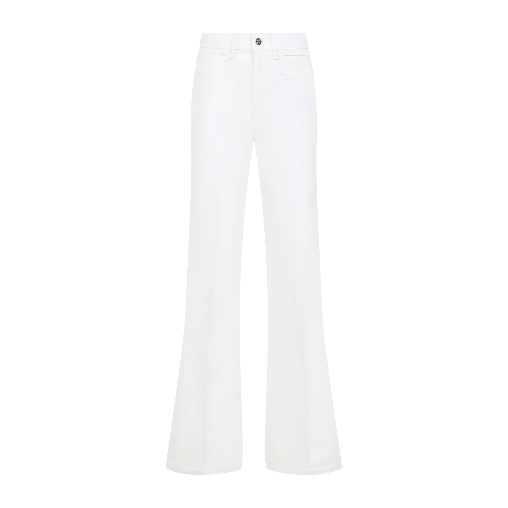 Off White Cotton Moleskin Wide Flare Pants