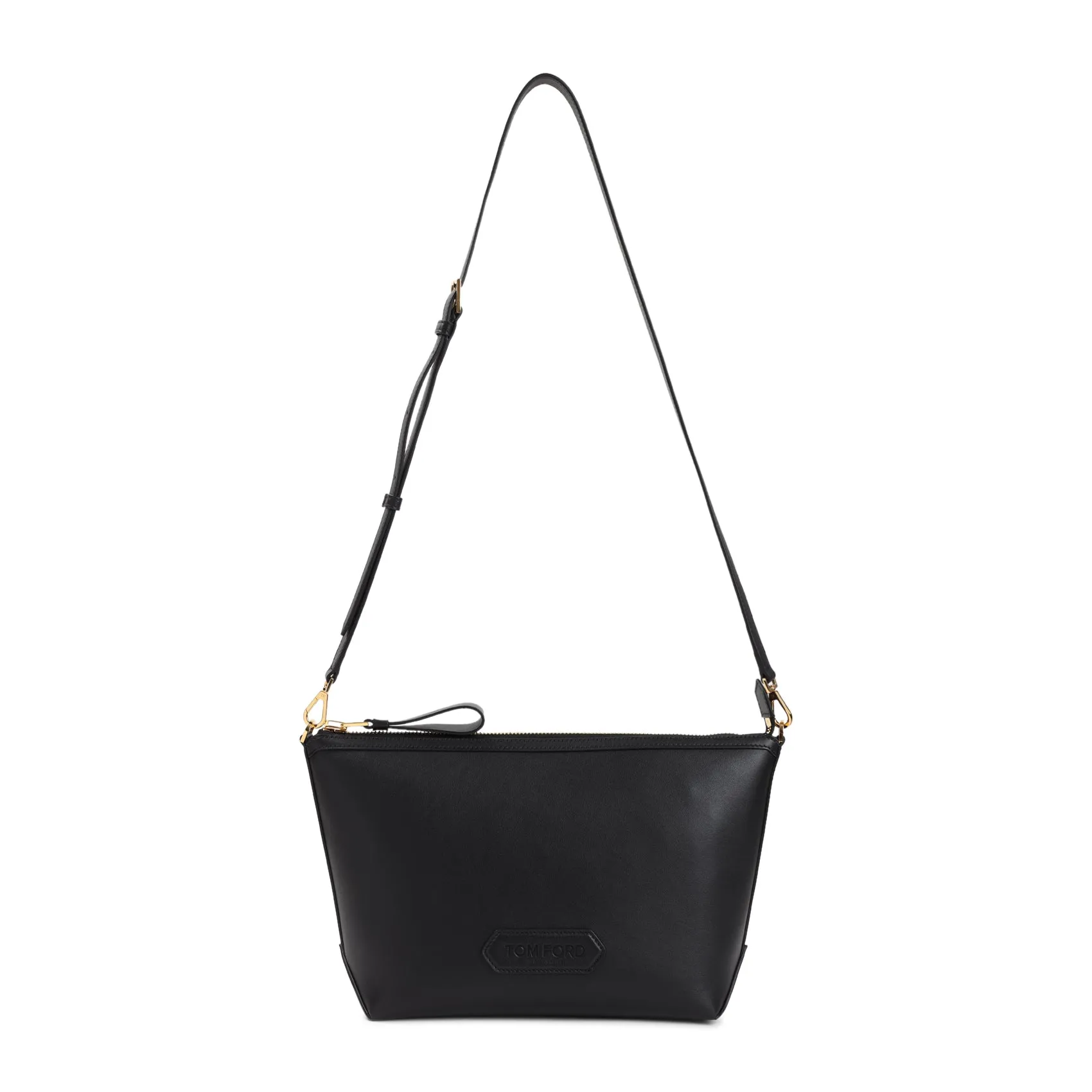 Black Calf Leather Pouch Messenger