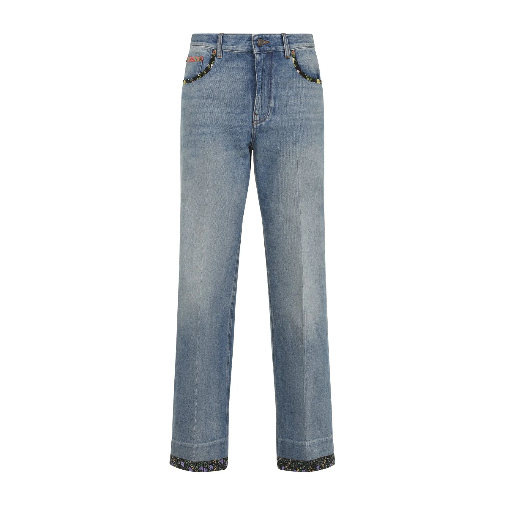 Mid Blue Cotton Jeans