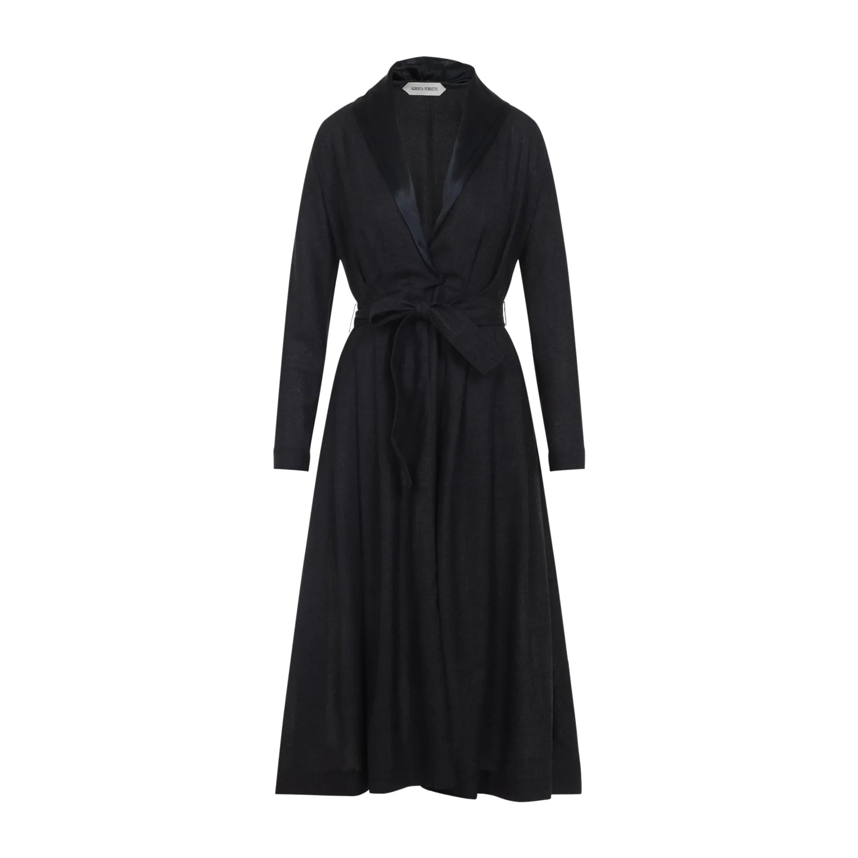 Grey Virgin Wool Midi Dress