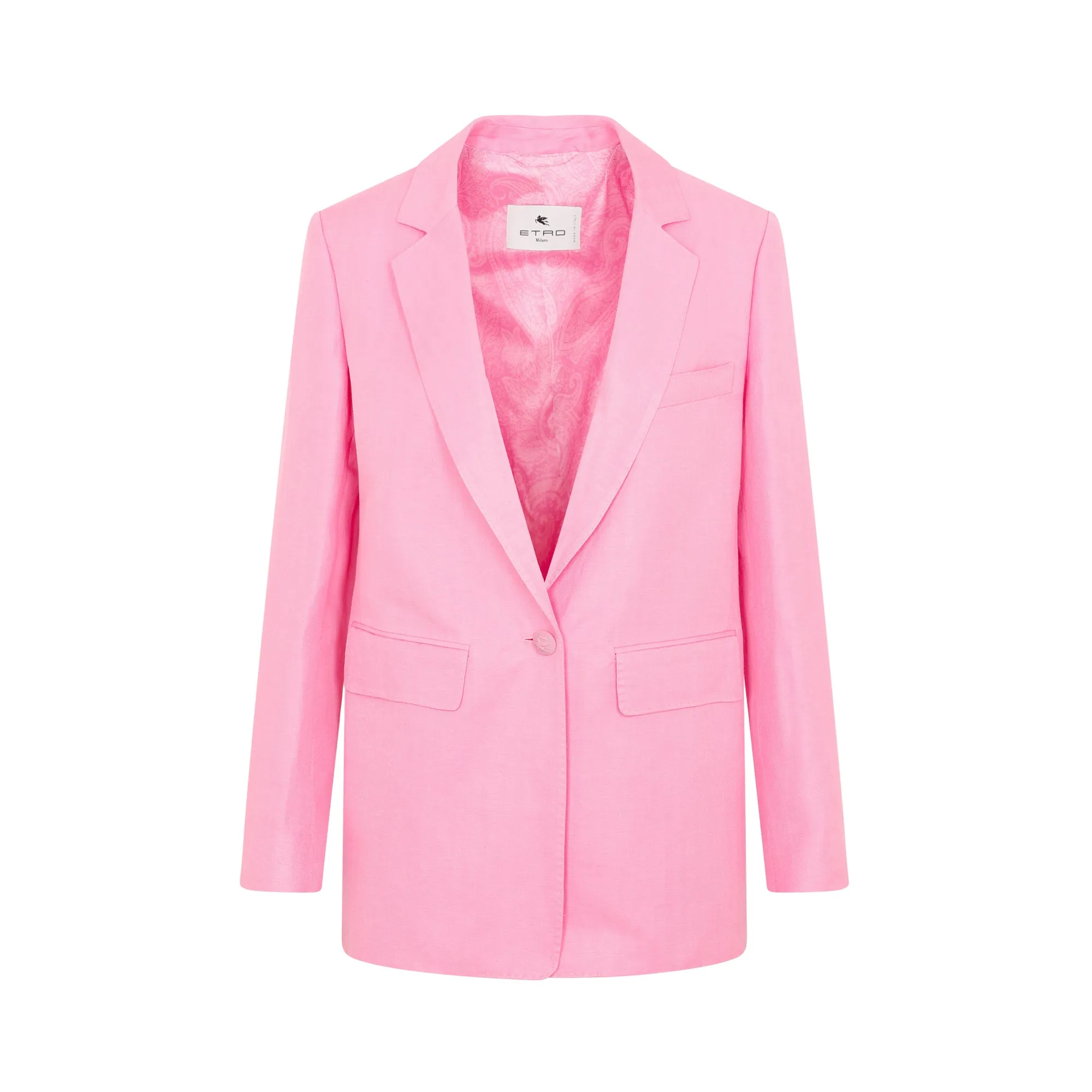 Pink Linen And Silk Fuji Jacket
