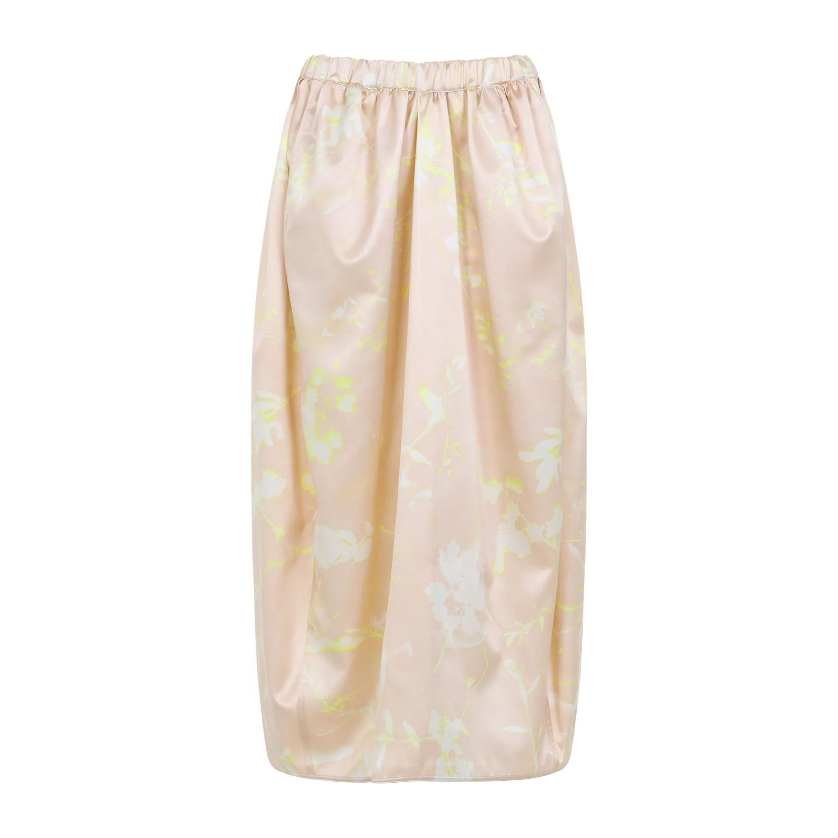 Pink Silk Midi Skirt