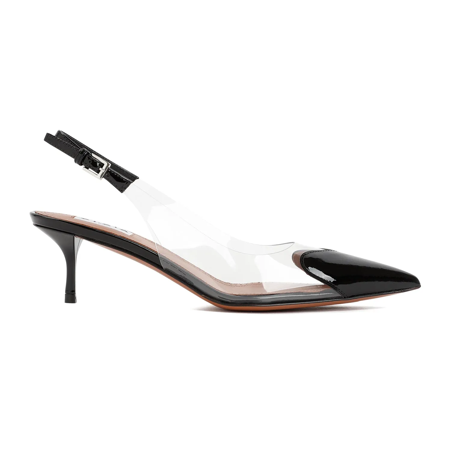 Black Patent Calf Leather Slingback