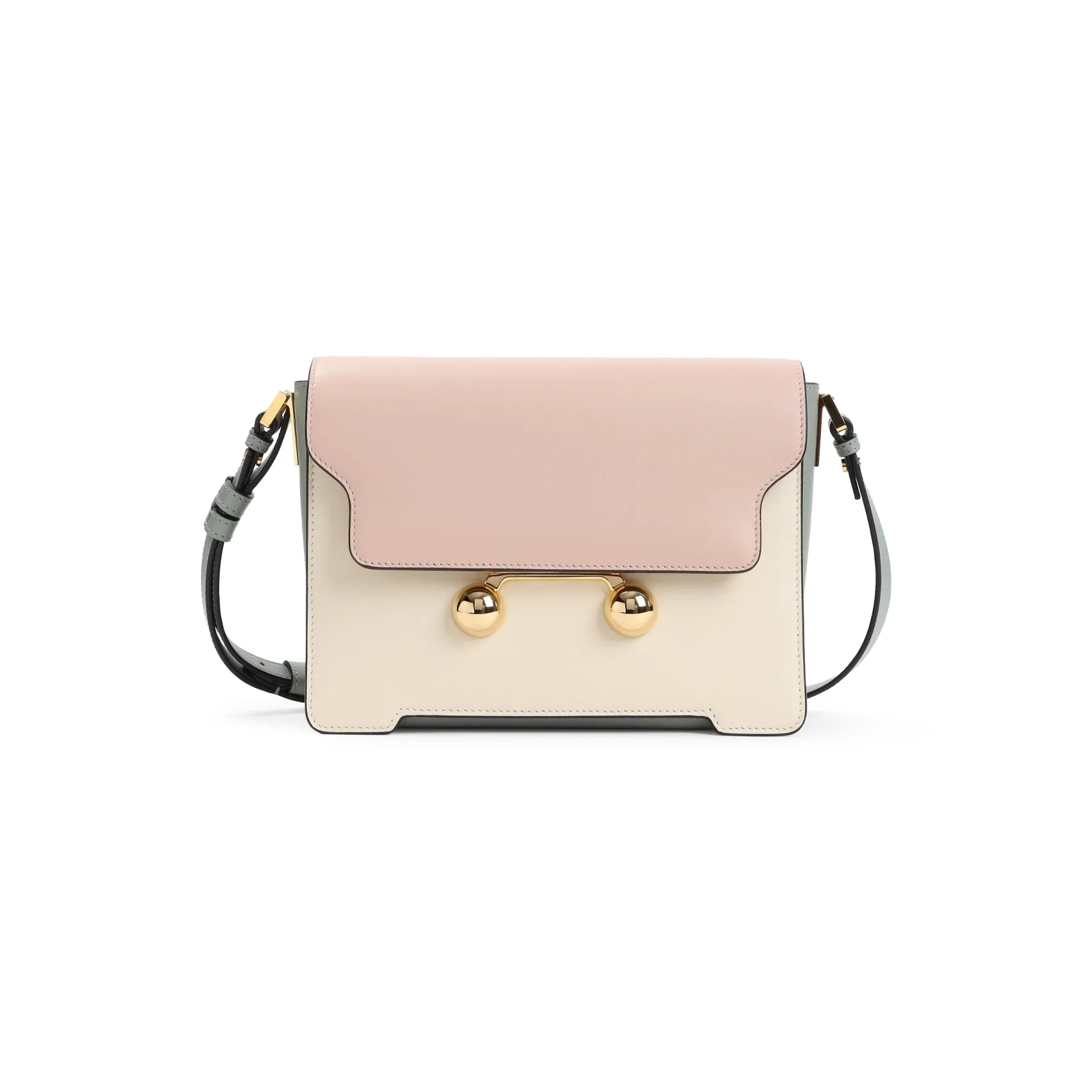 Beige And Pink Trunkaroo Medium Leather Shoulder Bag