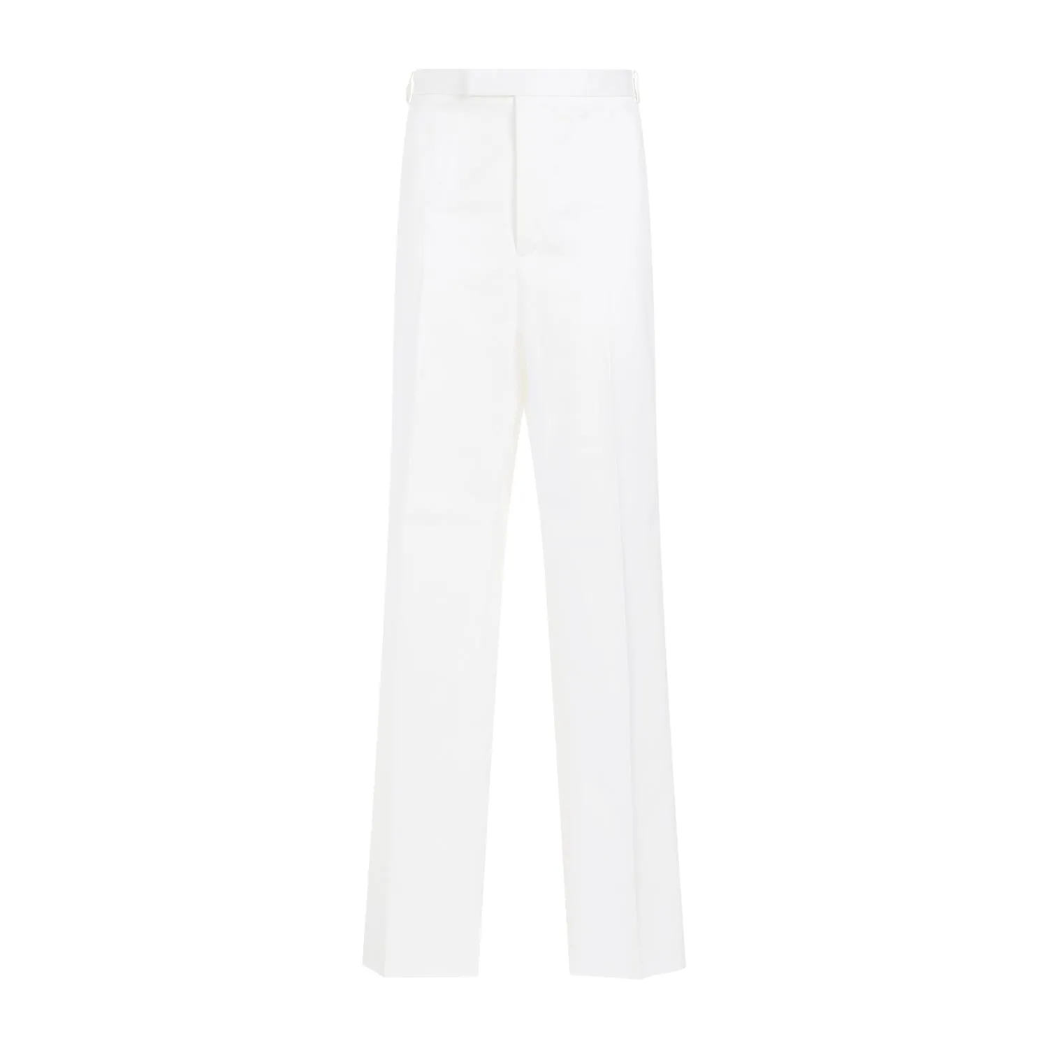 White Straight Leg Cotton Chino Pants
