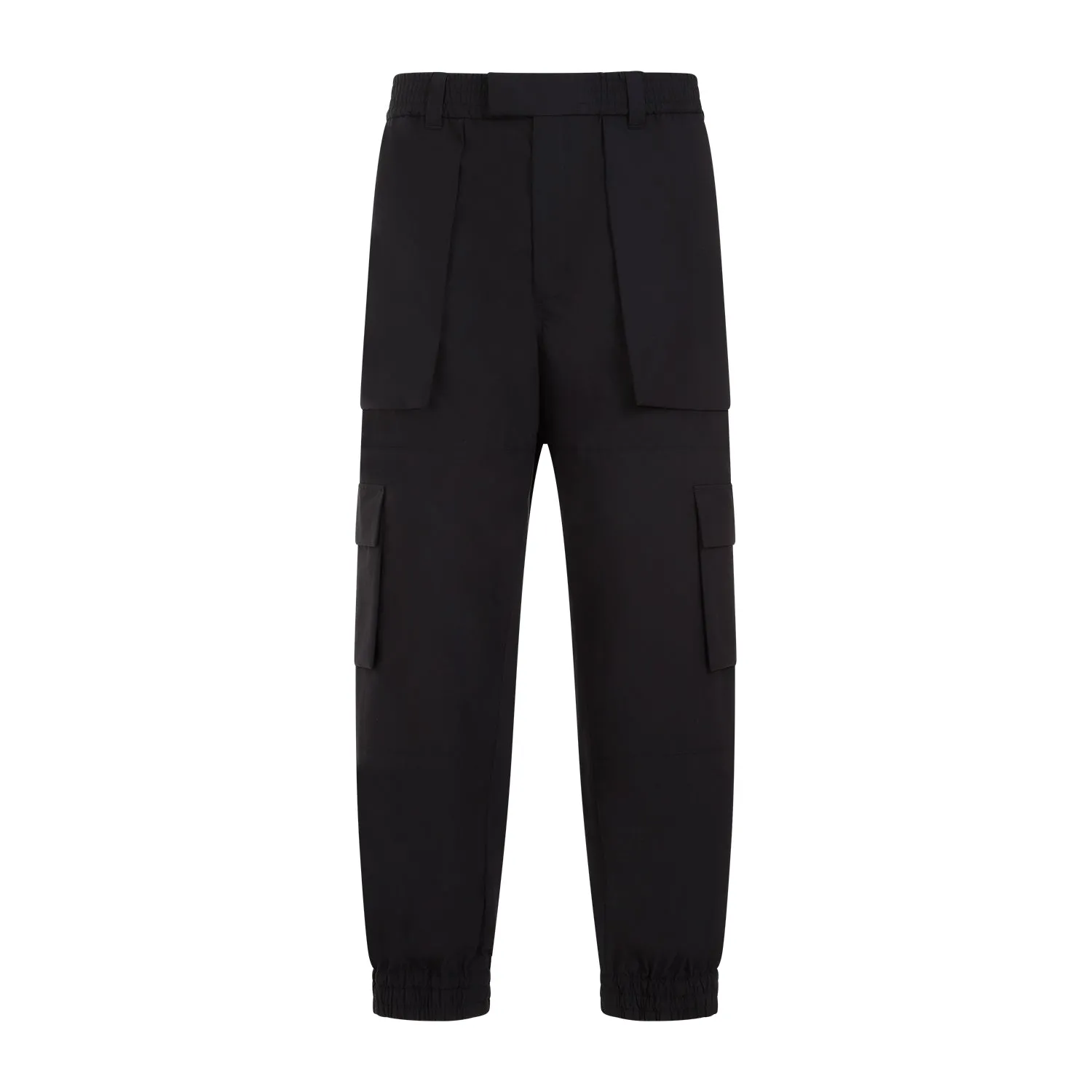 Black Cotton Cargo Pants