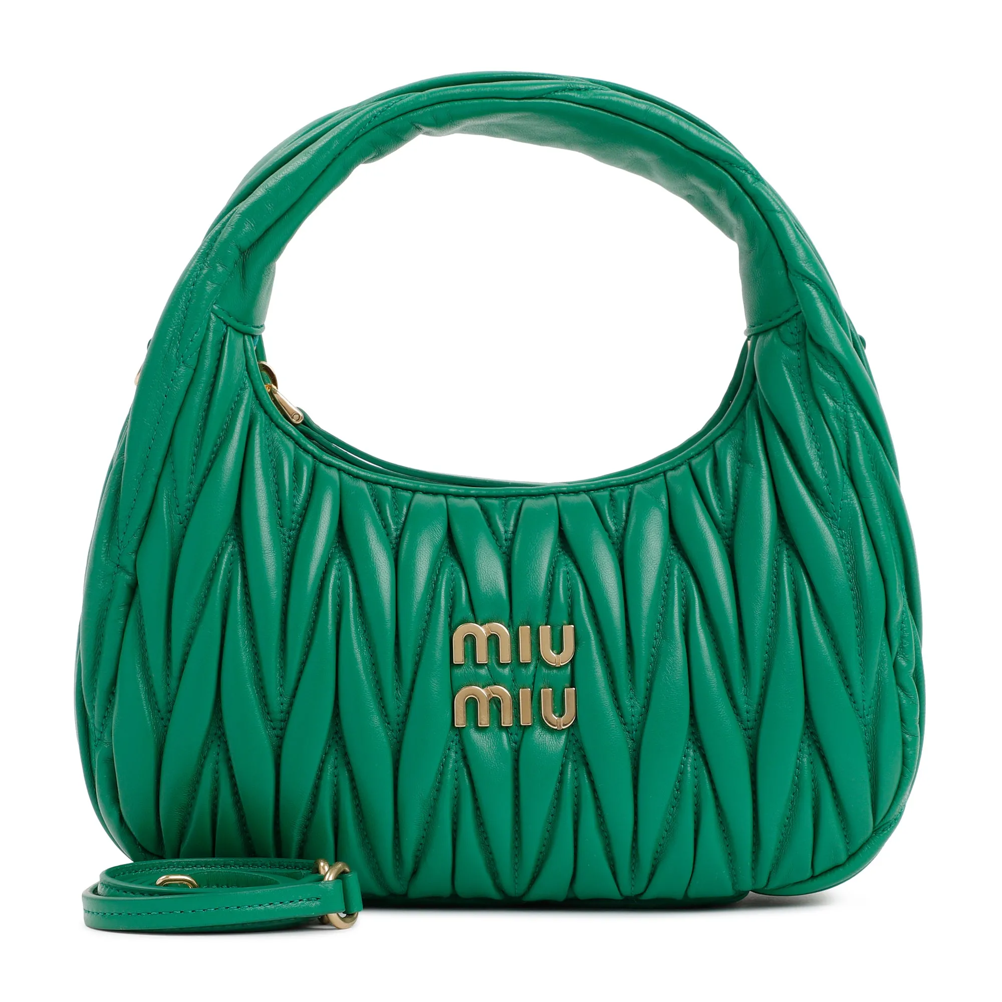 Mango Leather Miu Wander Matelassé Hobo Bag