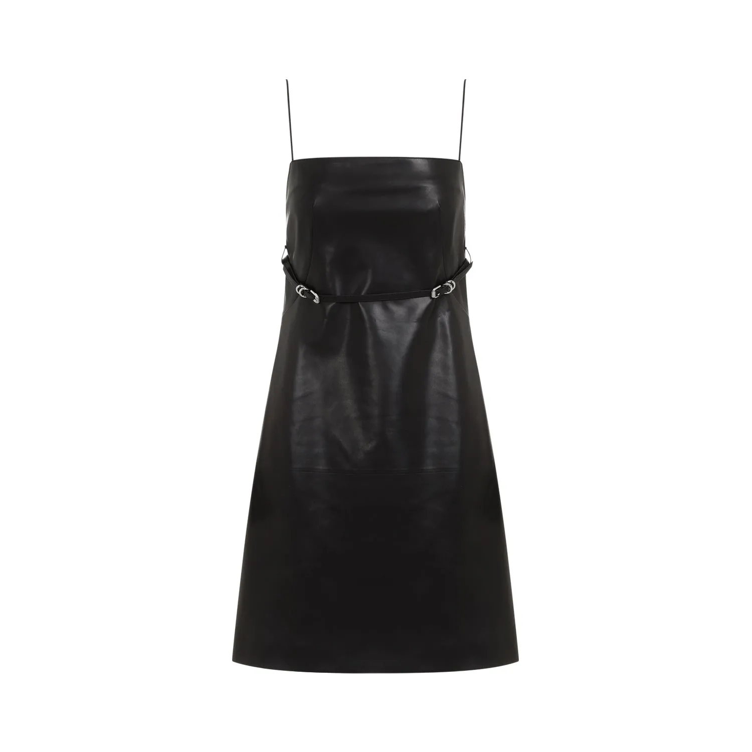 Black Voyou Lamb Leather Mini Dress