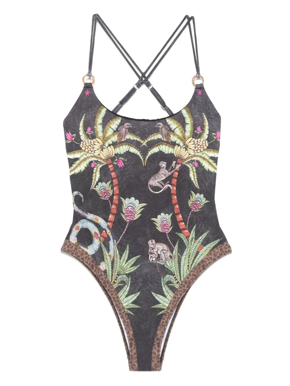 Costume Intero Anelle Stampa Safari